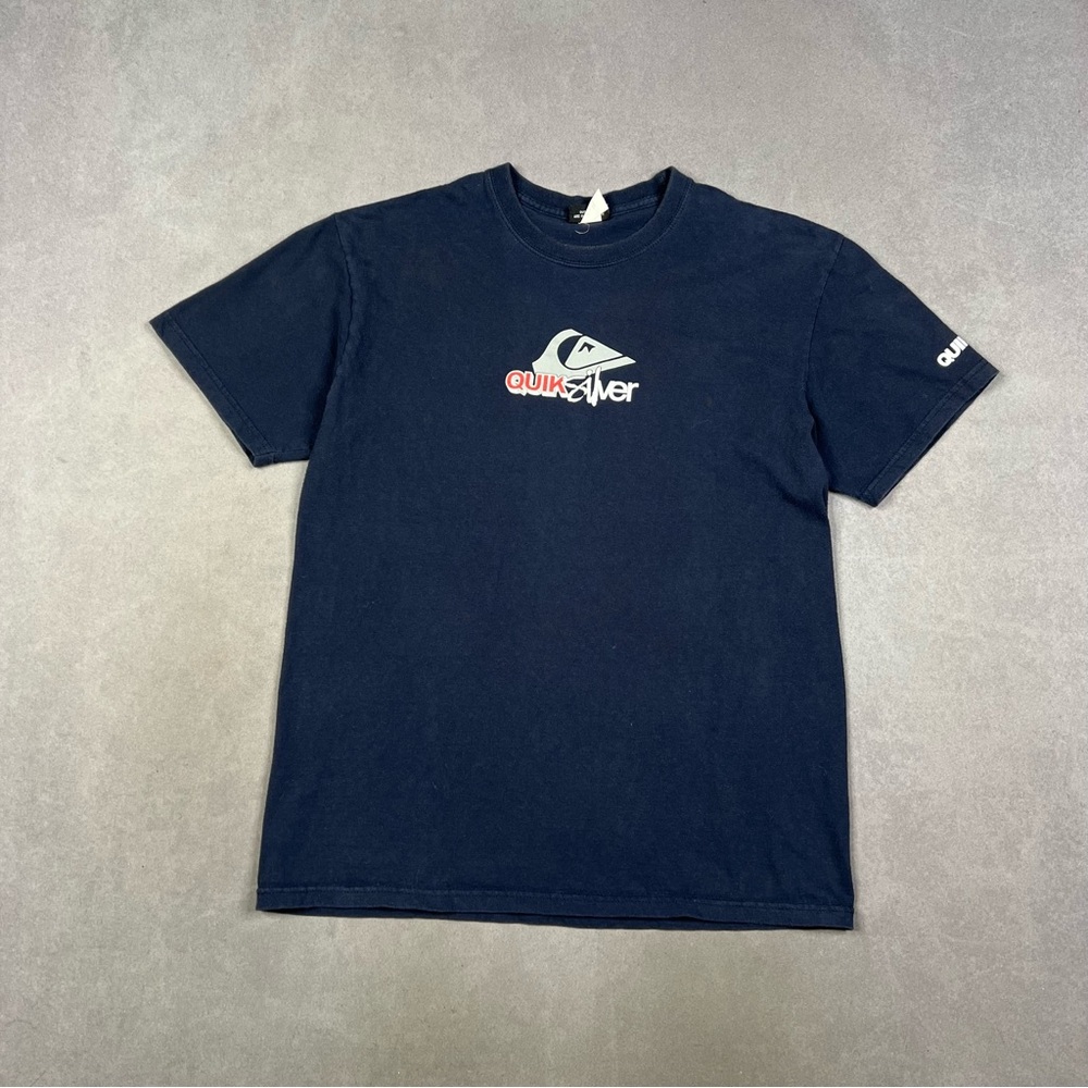 Quiksilver Men's Dark Blue Tee Y2K Surf Skate